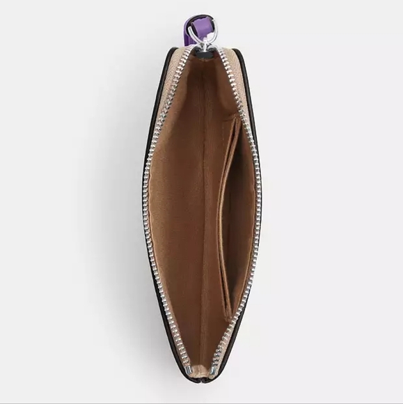 Coach Corner Zip Wristlet In Signature Canvas With Floral Print (Lilac/Sand) - Picture 5 of 7